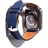 SONAMU New York Leather Bands Compatible with Apple Watch Band 44mm 40mm 41mm 42mm 45mm 46mm 49mm Women & Men Premium Leather Replacement Band for iWatch Ultra SE Series 10 9 8 7 6 5 4 3 2 1