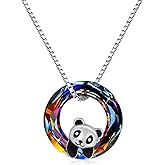 925 Sterling Silver Panda with Crystal Pendant Necklace Birthday Gifts for Women Daughter