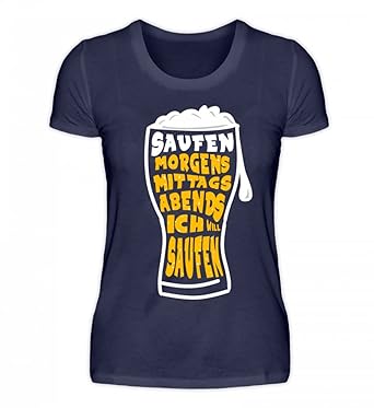 Kleidungskulisse Hochwertiges Damenshirt Saufen Morgens