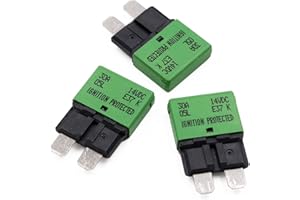 Gloaso 30A 12V Auto Reset Fuse Circuit Breaker ATO/ATC Low Profile - UL Certified - 30 Amp Type I Blade Self Resetting Fuses 12 Volt DC for Automotive, Car, Marine, RV, Solar, 3 Pack