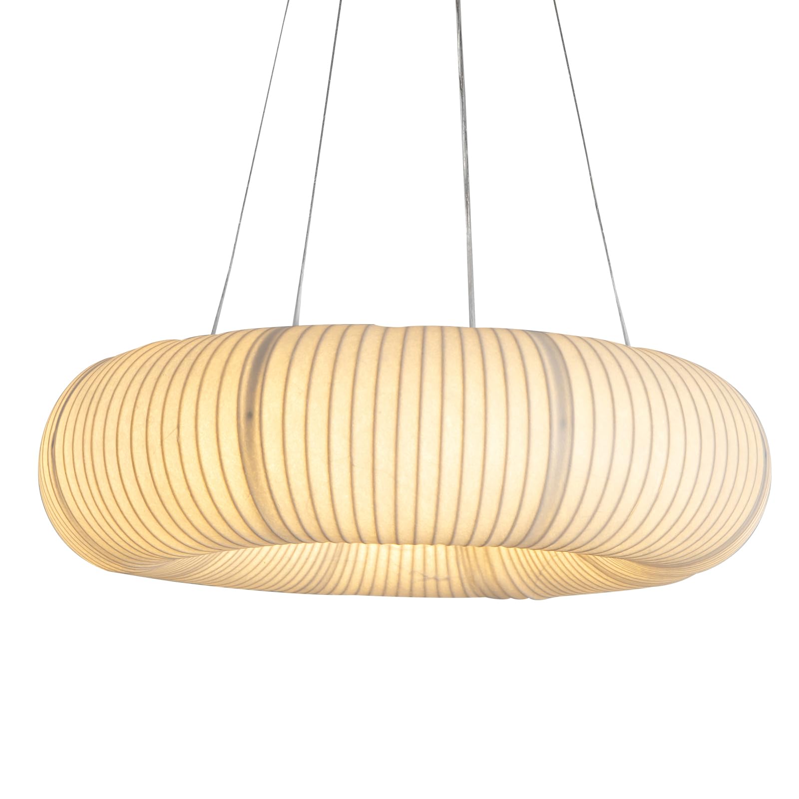 Photo 1 of COMSDY 23inch Modern Silk Chandelier, 3000K Warm Hanging Lights, Large White Pendant Light Fixture for Living Room Kitchen Island Hallway Restaurant Bedroom