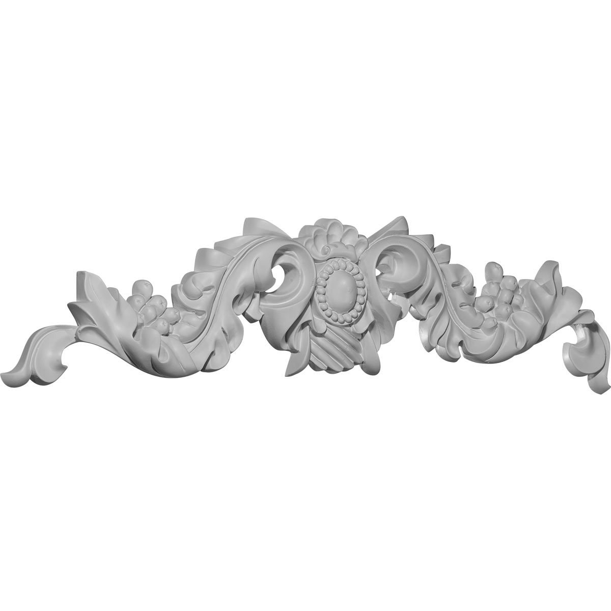 Ekena Millwork ONL21X04X01GR 21 3/8-Inch W X 4 5/8-Inch H X 1 3/8-Inch P Grape Center Onlay,White