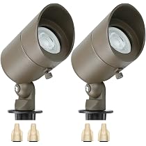 Arrownine Low Voltage Path Lights - 2-Pack Bronze Cast Aluminum Landscape Lighting With G4 Bulbs