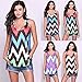 Women's Racerback Print Zig-Zag Tank Top Loose Sleeveless Shirt