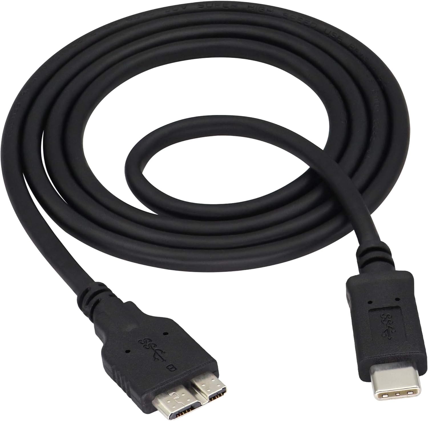 zdyCGTime type-c to micro b mobile hard drive data cable,USB Type-c male to micro B male Connector,5Gbps super high-speed Cable,Suitable for mobile hard drives, mobile phones, etc.(1M/Black)