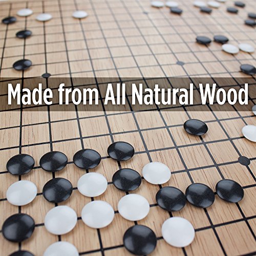 Go Set with Natural Wood Board and Complete Set of Stones by Brybelly