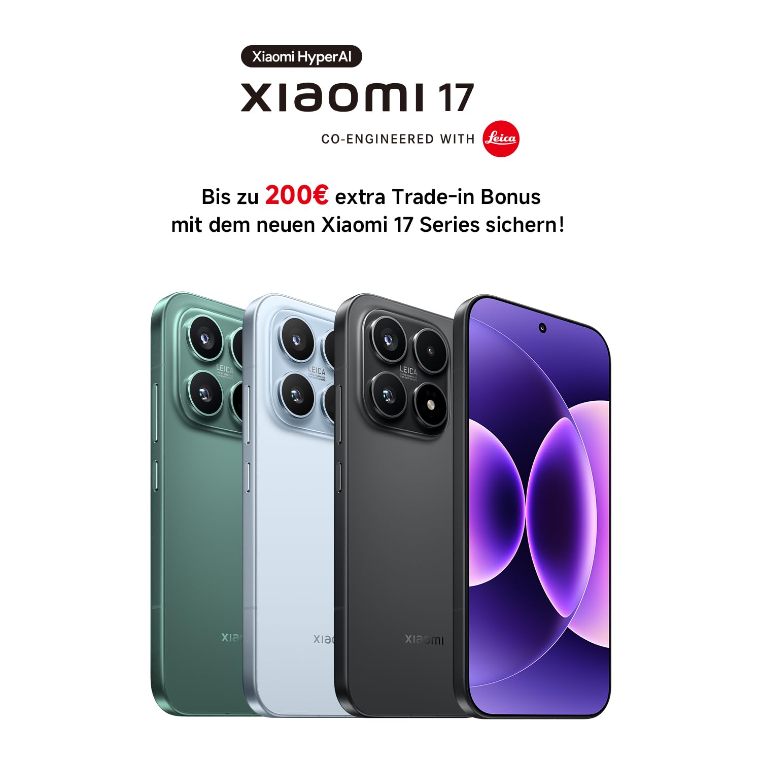 XIAOMI 17 Smartphone, 12GB RAM + 512GB Speicher, Leica Summilux Optik, Light Fusion 950 Bildsensor, 6330mAh Akku, HyperAI, Venture Grün, 3 Jahre Garantie 3