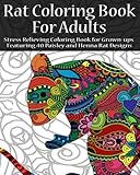 Rat Coloring Book For Adults: Stress Relieving Coloring Book for Grown-ups Featuring 40 Paisley and Henna Rat Designs (animals) (Volume 1)