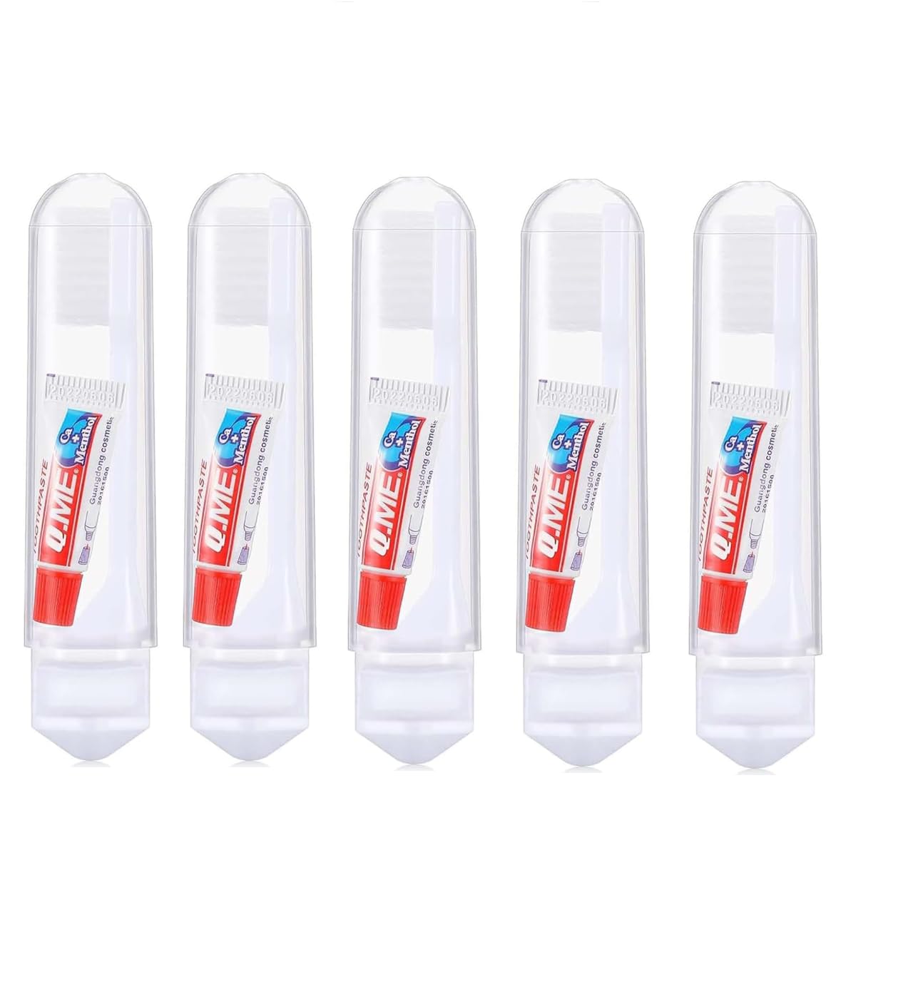 5PCS Portable Travel Dental Kit with Folding Toothbrushes & Mini Toothpaste - Toiletries for Home and Business Trips