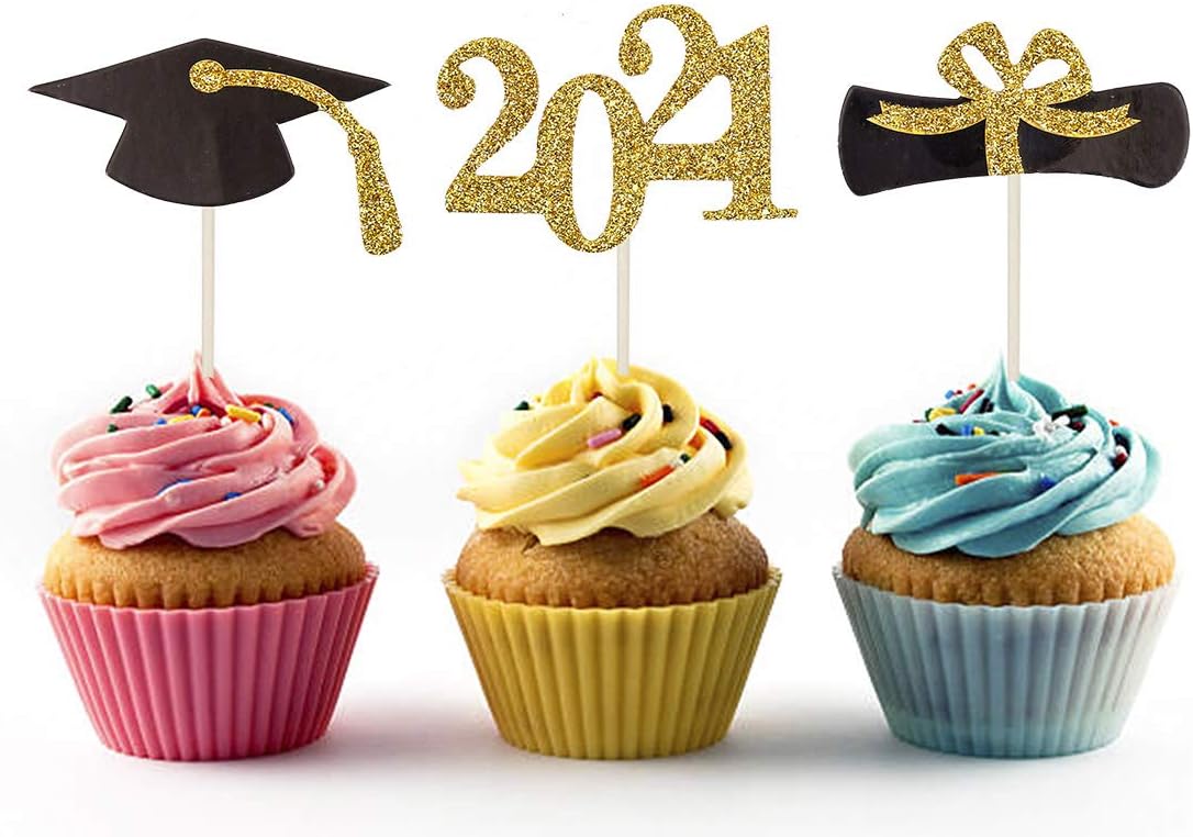 Topfunyy 24 Pack 2026 Graduation Cupcake Topper Congrats Grad Cake Topper with Diploma, 2026 - Image 5