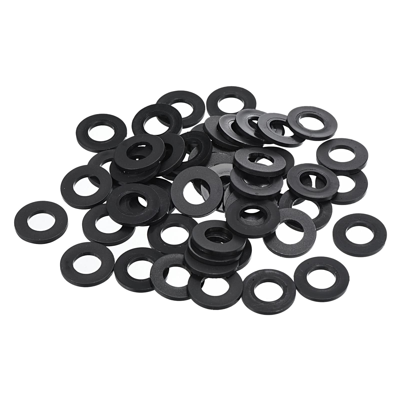 PATIKIL M10 Nylon Flat Washer, 100 Pack 10mm ID 20mm OD 2mm Thick Sealing Spacer Gasket Ring for Faucet Pipe Water Hose Fastener Bolt, Black
