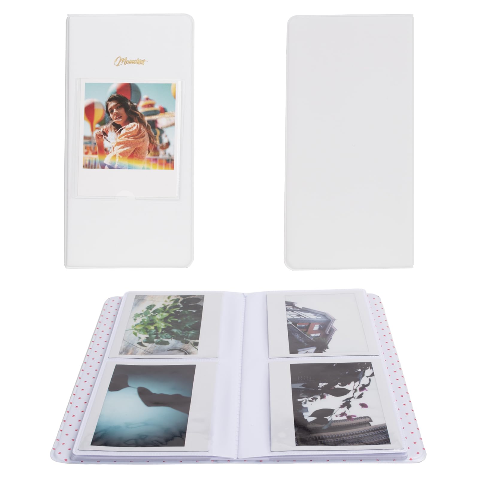 Rieibi Photo Album for Fujifilm Instax Wide210/Wide300/Wide400 Camera, Album for Polaroid, 3.4x4.3 Inch Wide Film 64 Pockets, White, 23.5 x 12 x 2 cm, 32 Pages — image 1