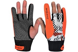 Valcatch Anti-Skid Bowling Gloves Left and Right Hand for Women Men Professional Wrist and Finger Support Thumb Protector Com