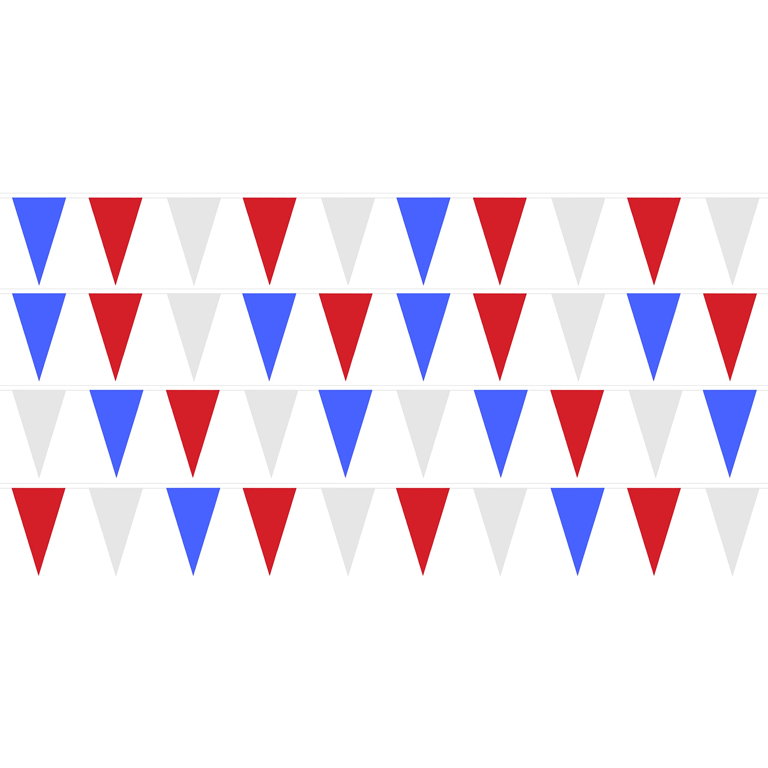 Queen's Jubilee Red, White & Blue Union Jack Triangle Bunting - Fabric (Choose Length) (30 Metre)