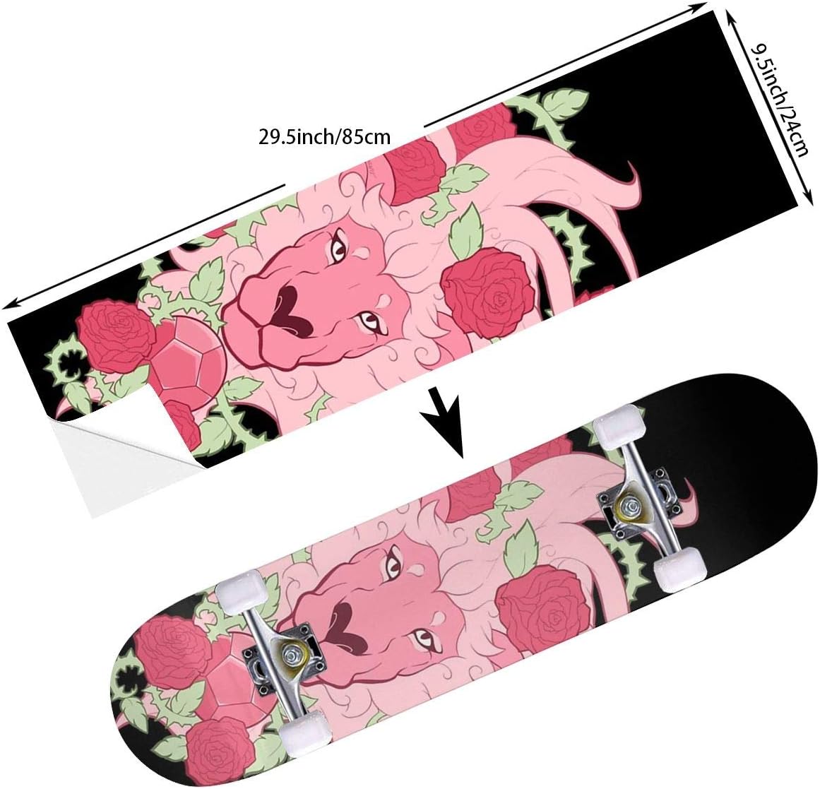 STREET FFX Skateboard Cruiser Deck and Balance Board Stickers Decals - 9.5 x 33.5 Inches