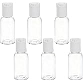 TRENDBOX 30ml / 1oz Transparent Plastic Bottle with Secure Flip Cap, Leak-Proof Travel Container for Shampoo, Lotion, Liquid Soap Refill &mdash; DIY Travel Kit (6-Pack)