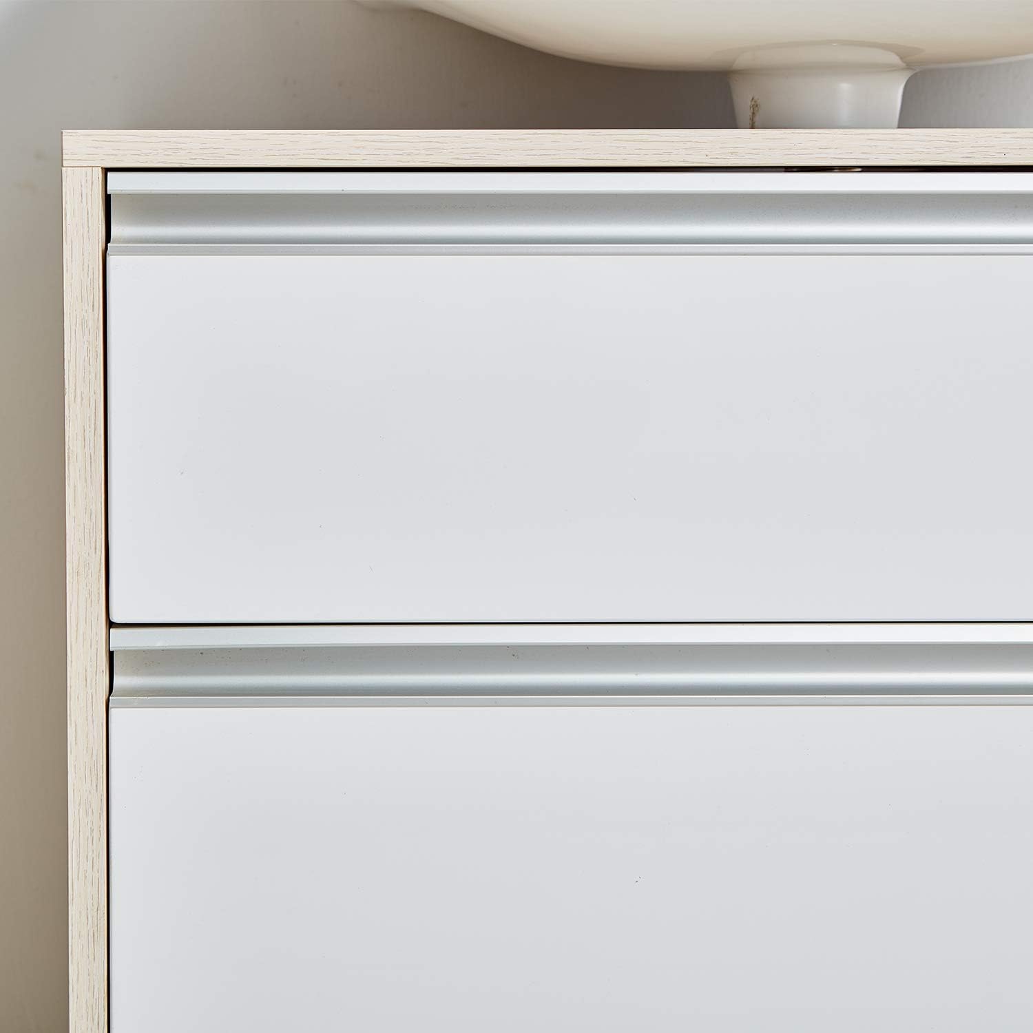 Atum Home Modern Grey Undersink Bathroom Cabinet Bathroom Storage Cupboard With Two Drawers 67x57x33cm Floor Cabinets