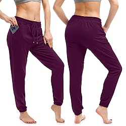 Walifrey Womens Joggers with Pockets, Drawstring