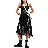 AllSaints Women's Luna Eyelet Asymmetric Midi Skirt