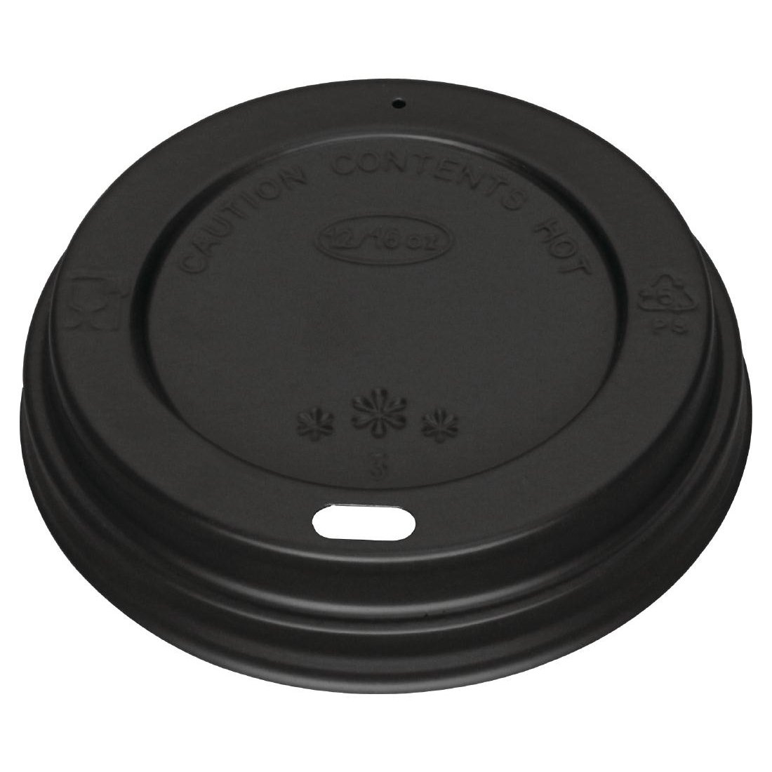 Fiesta Recyclable Lid For Hot Cups Black - 12/16oz (Pack 50)