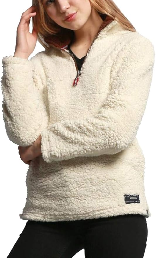Collar de Sherpa Fleece Pullover Sudadera con Cremallera Sudadera de