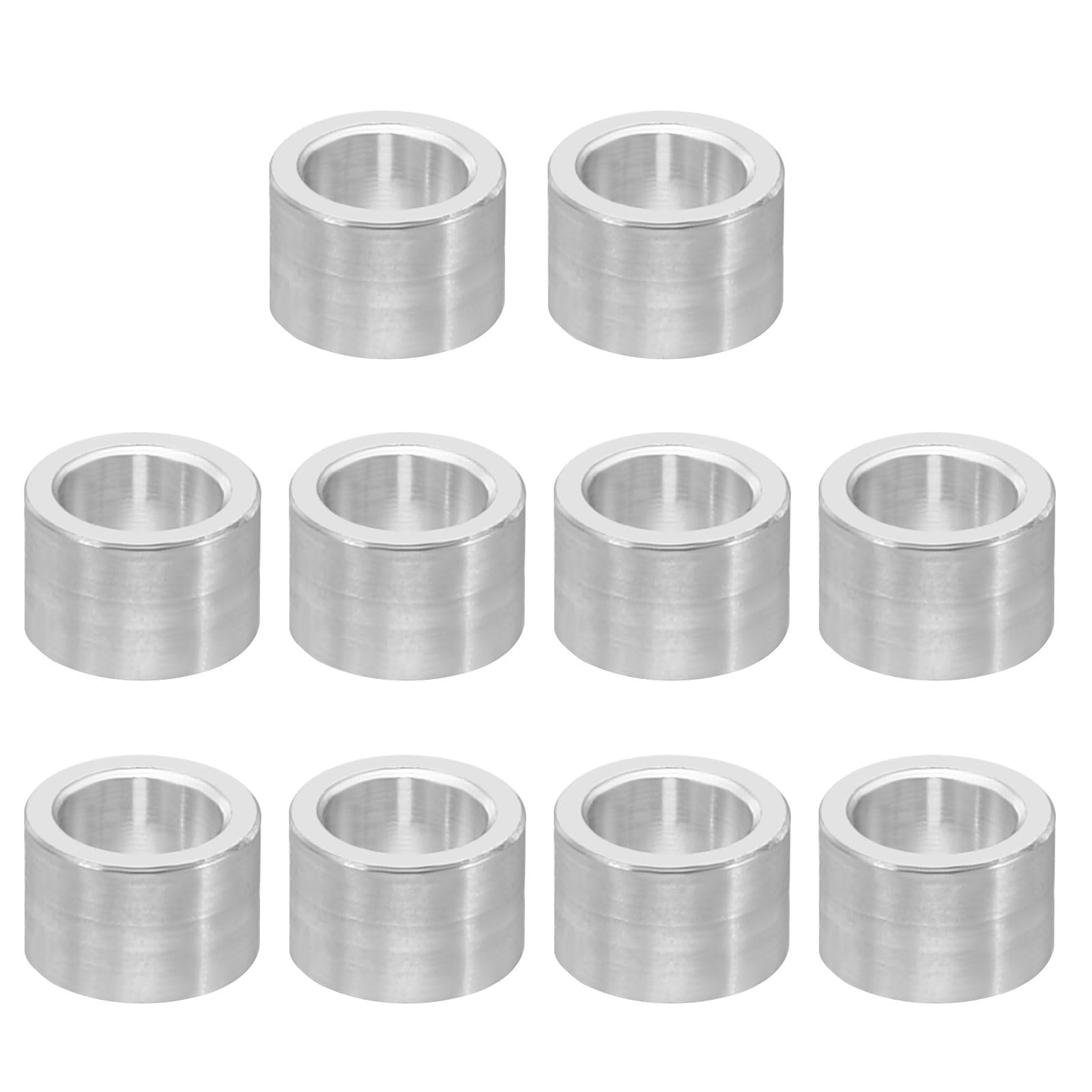 PATIKIL M4 Aluminum Spacers, 10 Pcs Metal Spacer Aluminum 4.1mm ID x 6mm OD x 4mm L Aluminum Spacer Screw Standoff Round for 5/32inch or M4 Screw Bolts