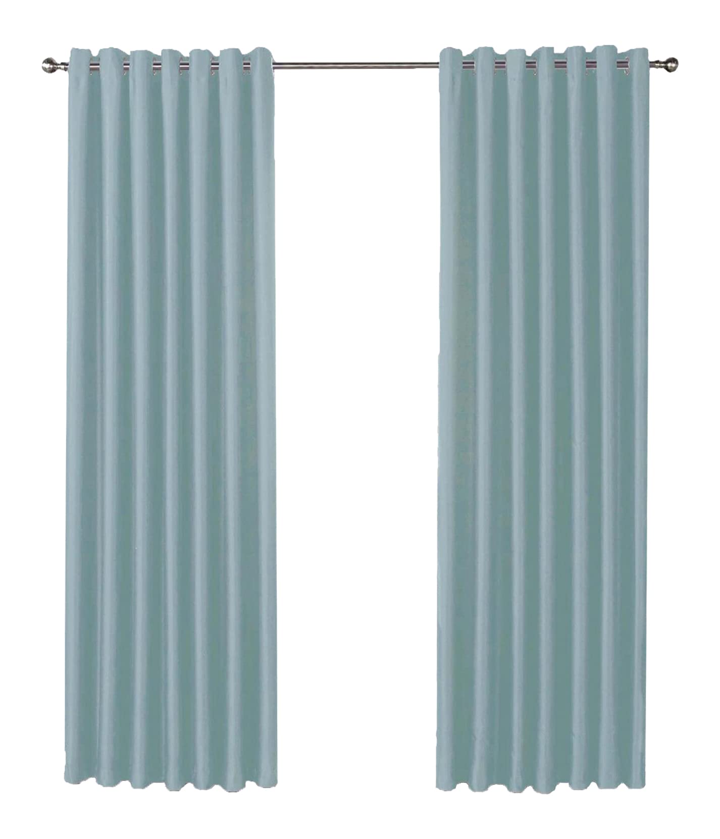 Olivia Rocco Blackout Eyelet Curtains Black Out Thermal Ring Top Curtain Pair Window Treatment Living Room Bedroom, 66" (Width) x 90" (Drop) Duck Egg