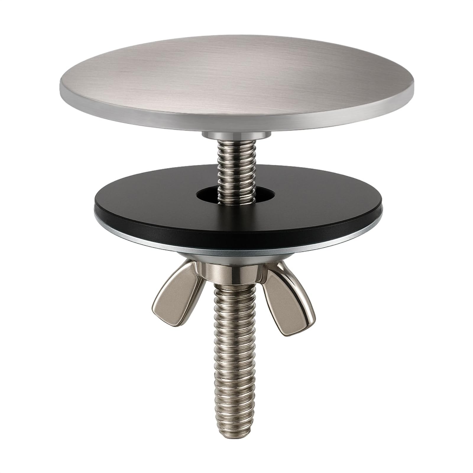 XNTONG - Sink Hole Cover, Sink Overflow Cap, Solid Brass Kitchen Sink Cover, Sink Blanking Cap, for Sink and Bath Overflow Cover, Sink Cover (Brushed)