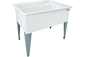 Mustee 28F Bigtub Utilatub Laundry Tub Floor Mount, 24-Inch x 40-Inch, White