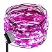 ErChen Solar Powered Copper Wire Led String Lights, 33FT 100 LEDs Waterproof 8 Modes Decorative Fairy Lights for Outdoor Christmas Garden Patio Yard (Purple)