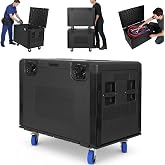 Professional Road Case, Stackable ATA Road Cases with Wheels, 35"x22"x24" | IP55 Waterproof Storage Trunk, Lockable Casters, Heavy Duty Rolling Case for Cable &amp; DJ Equipment Storage Transport