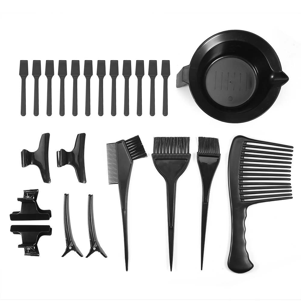 23?unids Hair Color Bowl of Mixed Hair Dyeing Comb Brushes Clips Spatulas Coloration Hair Tools