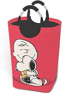 GCNqat Laundry Basket Snoopy Hug Charlie Brown Laundry Hamper Foldable Clothes Bag Folding Washing Bin