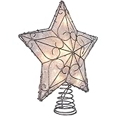 Kurt Adler UL 10-Light Metal Trimmed Capiz Inspired Star Treetop