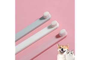 LINGXIYA Pet Toothbrush, Extra Soft Dog & Cat Toothbrushes Dental Cleaning Brushes for Puppy, Small Dog and Cat Teeth Dental Health 3 Pack Kit (White/Green/Pink)