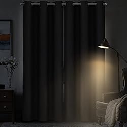 Diraysid Black Grommet Blackout Curtains for