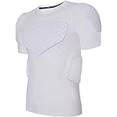 COOLOMG Youth Padded Compression Shirt Football Rib Protector Undershirt Rugby Shoulder Chest Back Protection