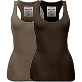 Zenana Women's Plain Solid Color Ribbed Racerback Tank Top Shirt Plus Sizes