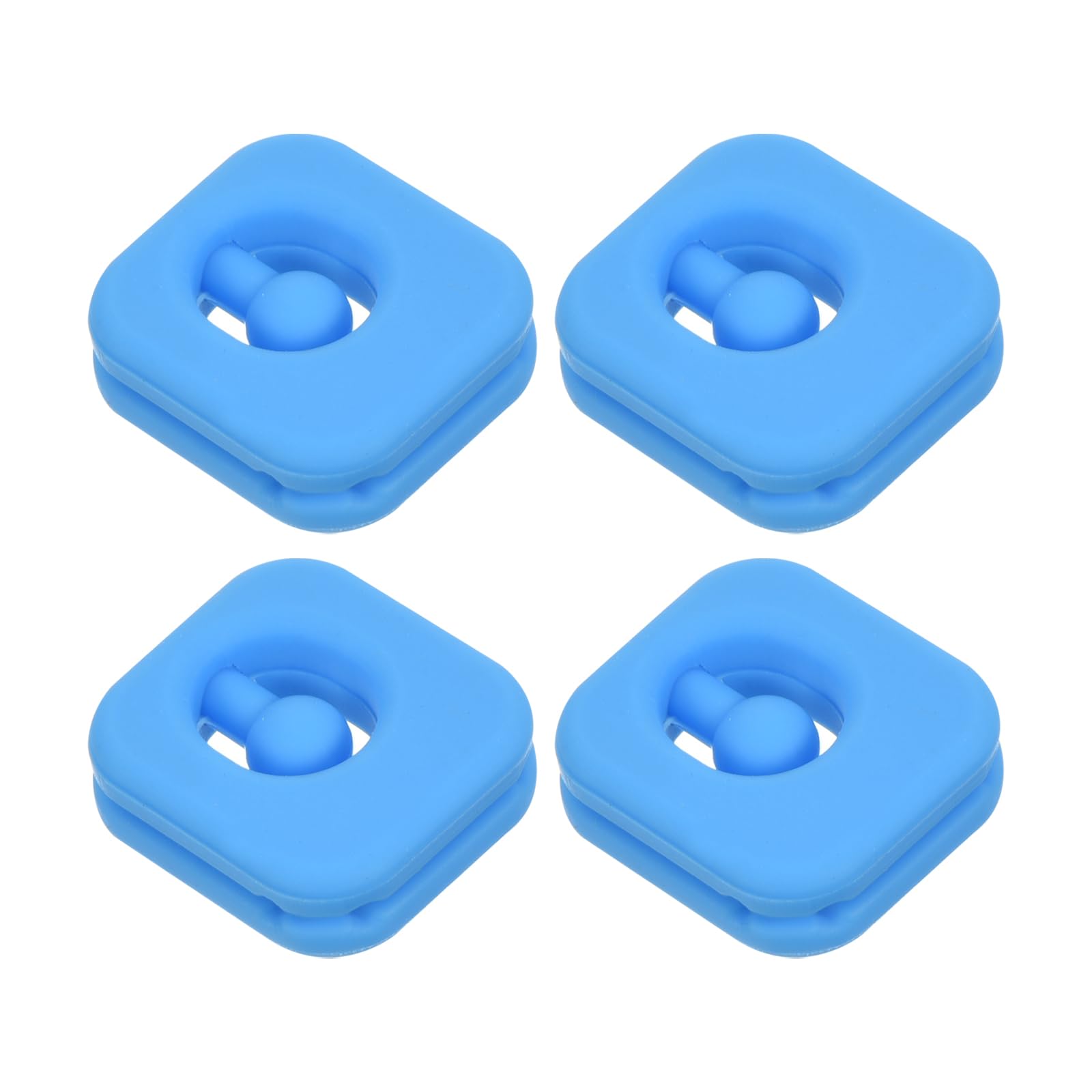 M METERXITY 4 Pack Tennis Vibration Dampener - Square Shock Absorber, Silicone Racket String Damping, Apply to Tennis Racket (2.2cm, Blue)