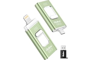 Gulloe 64GB Dual Interface Flash Drive for Phone Storage Photos Videos, Portable Memory Stick - No App Required, Compatible w