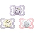 MAM Variety Pack Baby Pacifier, Includes 3 Types of Pacifiers, Nipple Shape Helps Promote Healthy Oral Development, 0-6 Months, Girl, 3 Count (Pack of 1)
