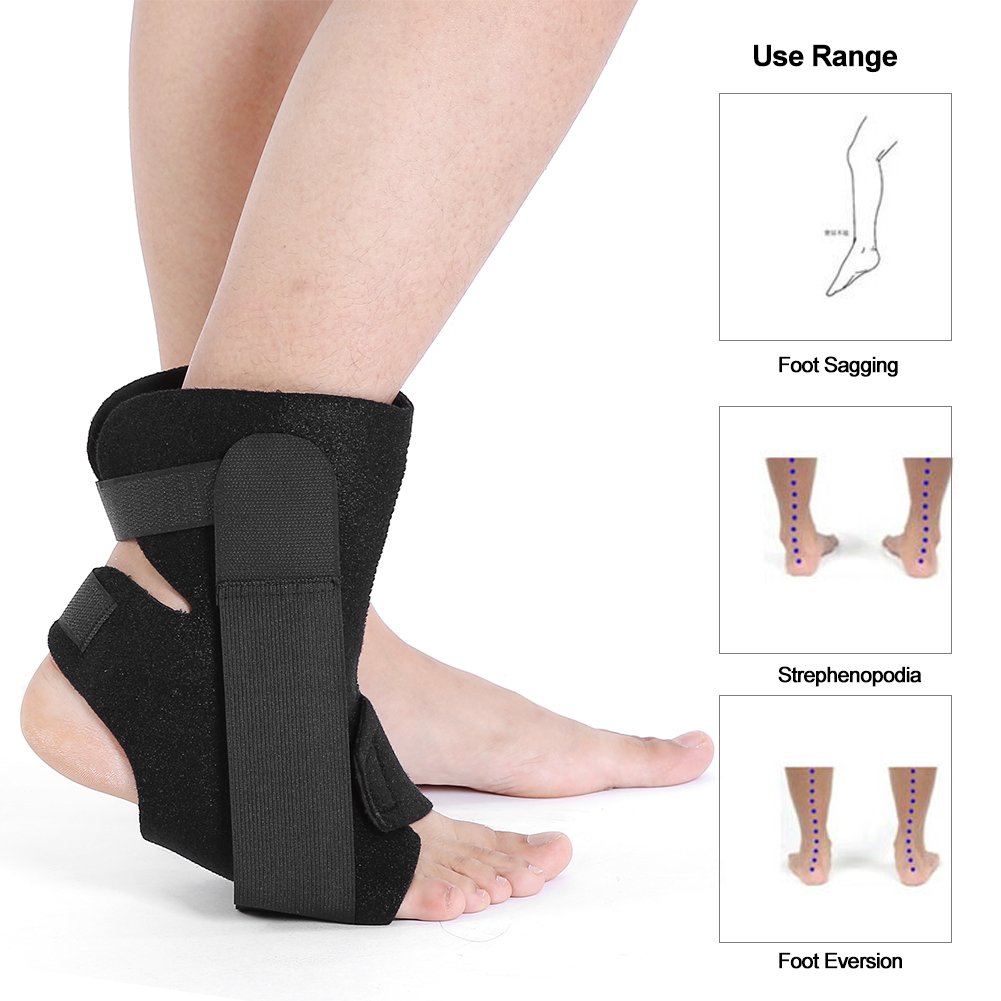 Plantar Fasciitis Splint Protector, One Size Adjustable Plantar Dorsal Support Brace Night Splint Supports Elastic Achilles Tendon Drop Foot Protector Orthosis : Beauty