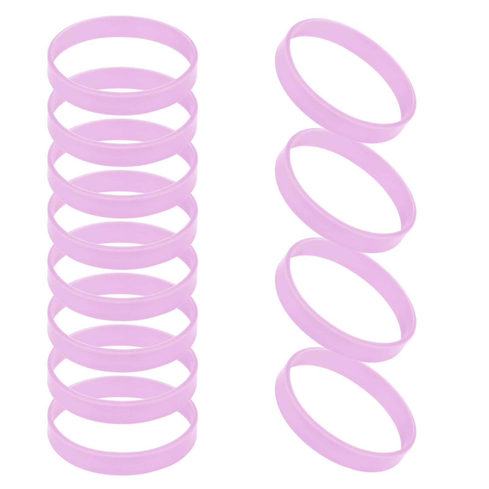 GOGO 12 PCS Pink Silicone Wristbands for Kids Rubber Bracelets Bulk for Party Favors — image 1