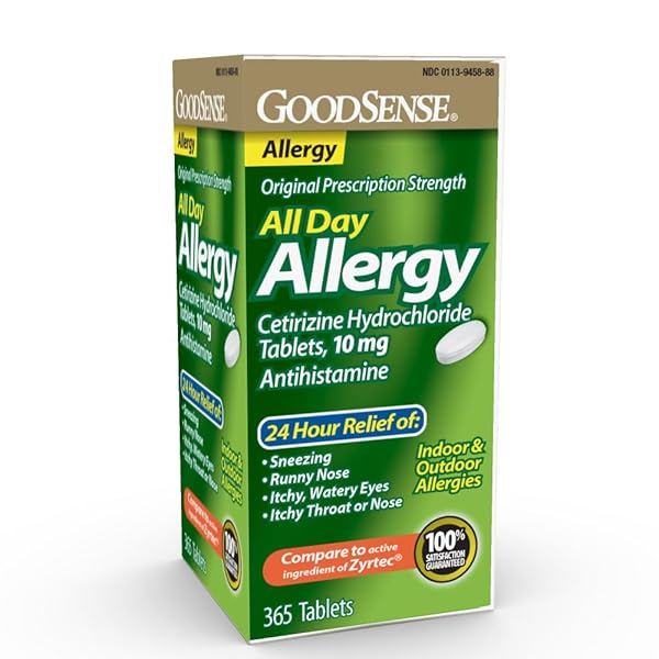 GOODSENSE 24 HOUR ALLERGY RELIEF, CETIRIZINE HYDROCHLORIDE TABLETS,...
