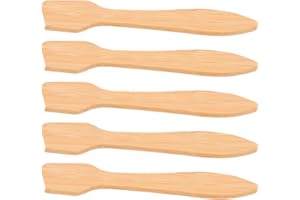 COHEALI 5pcs Wooden Cosmetic Scoop Set for Skincare Products and Facial Mask, Bamboo Makeup Spatulas