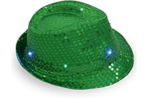 LKQBBSZ Light Up Patriotic Cowboy Hat LED Sequin Fedora Mardi Gras Hats
