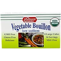 Organic Gourmet Vegetable Bouillon, Low Sodium, 8 Cubes (Pack of 12)