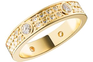 PCY 14K Gold Plated Rings,Sky Full Of Stars Gold Rings for Women,Luxury Sky Full Of Stars Rings for Women,Sky Full Of Stars Promise Eternity Gold Rings to Wear Daily.