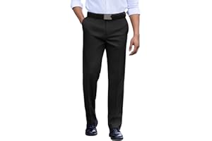 COOFANDY Men's Classic Fit Dress Pants Flat Front Straight Casual Pant Expandable Waist Suit Pant