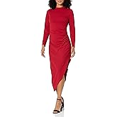 Anne Klein Women's Asymmetrical Hem Ruched Midi Dress
